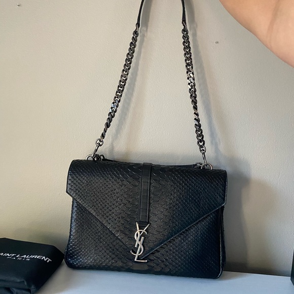 Authentic Saint Laurent College Python Purse - Picture 9 of 9